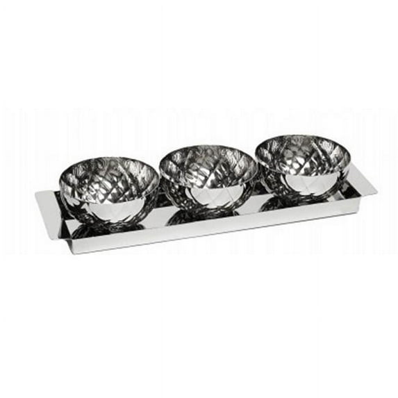Rectangular Tray with 3 Small Pineapple Design Bowls