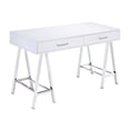thumbnail image 1 of ACME Coleen Writing Desk(Same AC00901), White High Gloss & Chrome, 1 of 6