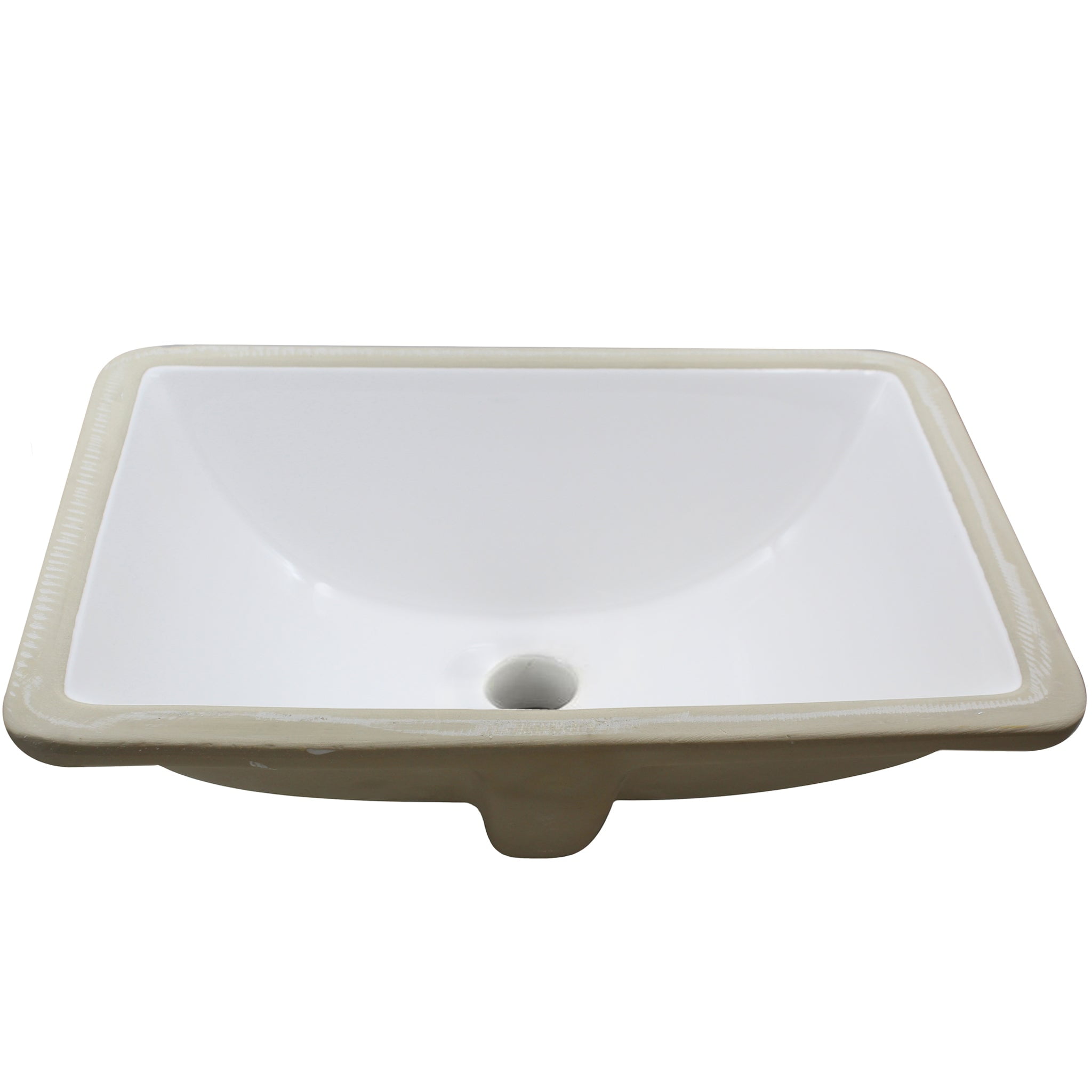 Novatto NP-U193902 Rectangular Undermount White Porcelain Sink with Overflow, 18 x 13-inches