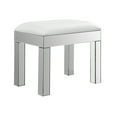 thumbnail image 1 of Rectangular Upholstered Vanity Stool White And Mirror by Coaster, 1 of 4