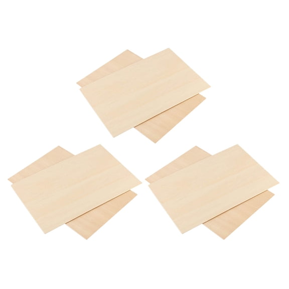 Rectangular Veneer Blank Canvas for Painting Unfinished Woodsy Decor 6 Pcs Chips Right Angle Wooden