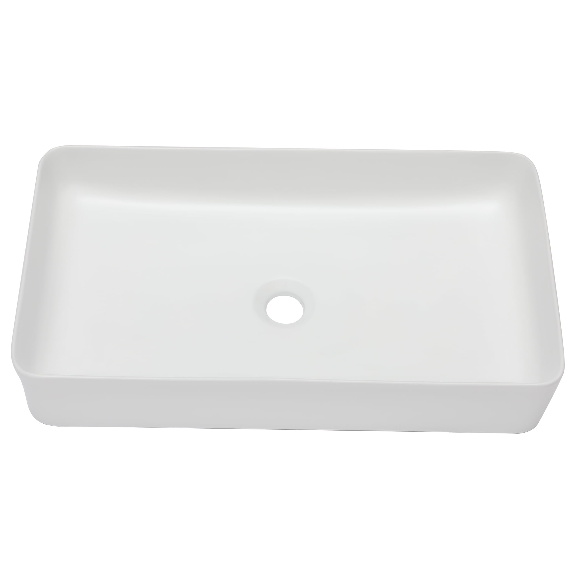 Rectangular Vessel Sink - Fulorni 24"x14" Bathroom Vessel Sink Large Rectangular Above Counter White Ceramic Porcelain Vanity Sink Basin