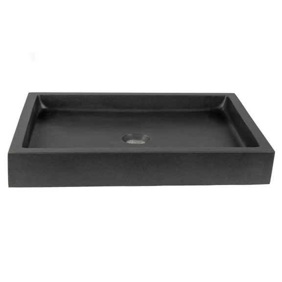 Rectangular Vessel Sink - Honed Lava Stone