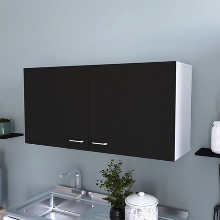 Rectangular Wall Cabinet In Carbon - 2 Doors For Practical Use Storage