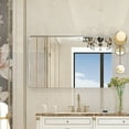 thumbnail image 1 of Rectangular Wall Mirror, Brushed Silver Metal Framed Rounded Corner Bathroom Vanity Mirror, Corner Hangs Farmhouse Mirror for Bathroom, Bedroom, Entryway, Living Room (Horizontal/Vertical), 1 of 9