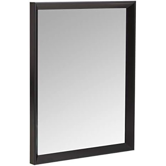 Rectangular Wall Mount Mirror With Peaked Trim for Bedroom, Living Room, Entryway, Hangs Horizontally or Vertically, 16 x 20 inch, Black