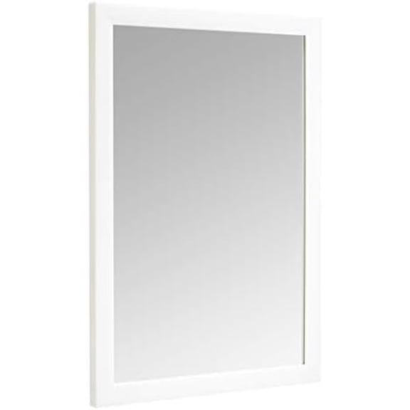 Rectangular Wall Mount Mirror for Bedroom, Living Room, Entryway, 20" x 28", Standard Trim, White, Hangs Horizontally or Vertically