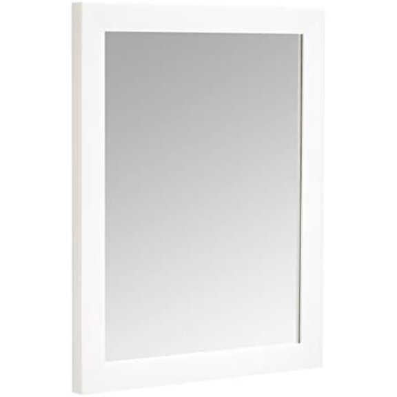 Rectangular Wall Mount Mirror for Bedroom, Living Room, Entryway, Standard Trim, 16" x 20", White