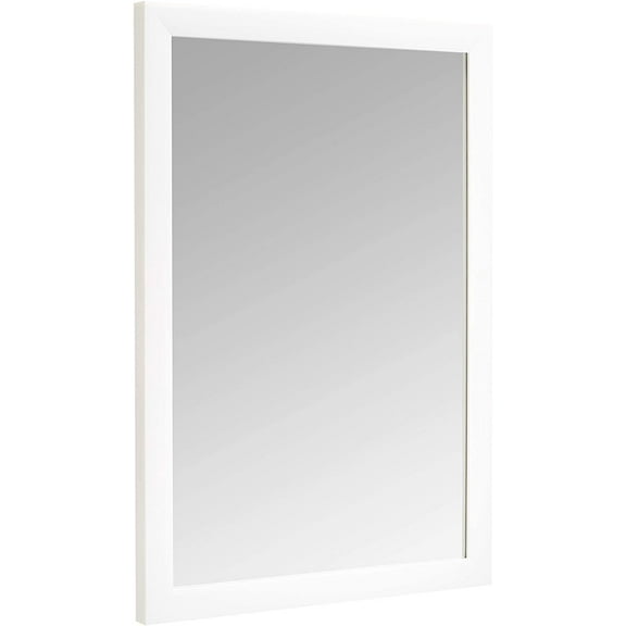 Rectangular Wall Mount Mirror for Bedroom, Living Room, Entryway, Standard Trim, 16" x 20", White