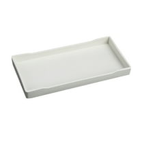 Rectangular Water Cup Tea Tray White Plastic Serving Tray for Beverage Service and Decorative Display with-