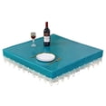 thumbnail image 1 of Rectangular Waterproof Tablecloth,Fitted Solid Color Leather Tablecloth With Lace,Oilproof Stain Resistant Table Cover For Coffee Table Dining Table Mahjong Desk -square Sky Blue-100*100cm, 1 of 7