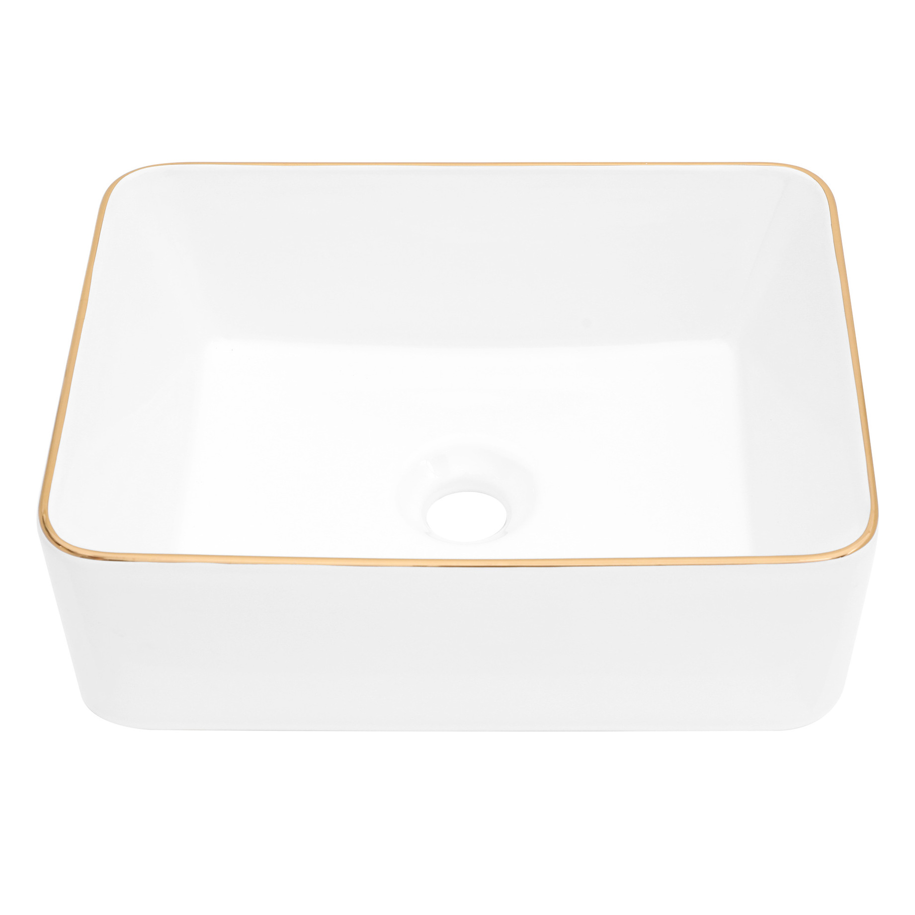 GHOMEG White Bathroom Vessel Sink Ceramic Vanity Art Basin Above Counter | 19x15 Inch Rectangular Bathroom Sink Porcelain Vessel Vanity Sink