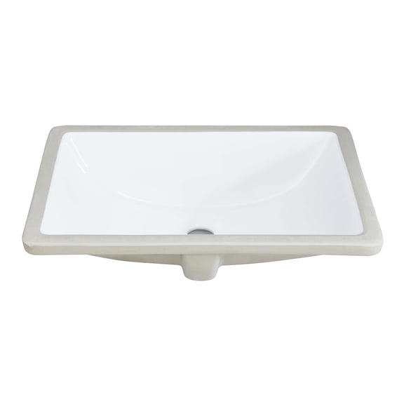 Rectangular White Ceramic Undermount Bathroom Sink | Stain and Scratch Resistant for Daily Use | Smooth Non - porous Surface | Durable and Aesthetic for Family Bathrooms