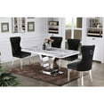 thumbnail image 1 of Rectangular White Marble 5 Piece Dining Set with Silver Stainless Steel Base, 1 of 5