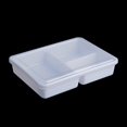 thumbnail image 1 of Rectangular White Reusable Thickened Plastic Compartment Food Container with Lid for Meal Prep and Lunch, 1 of 1