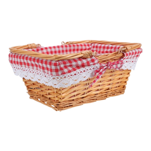 UPGRATOR Wicker Bread Basket for Table with Willow Design and Multipurpose Storage