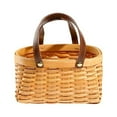 thumbnail image 1 of Rectangular Wicker Storage Container, Wood Chip Material with Handle Picnic Basket Fruit Basket Storage Basket Bread Basket, 1 of 9