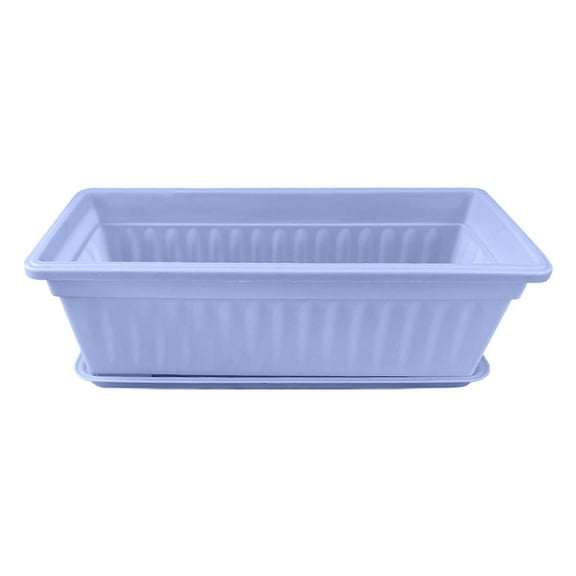 17 Inch Window Box Planter with Drainage Holes & Tray - Flower Planter Box for Indoor/Outdoor Use - Rectangle Vegetable Planters for Windowsill, Patio, Porch, Balcony Garden Decor