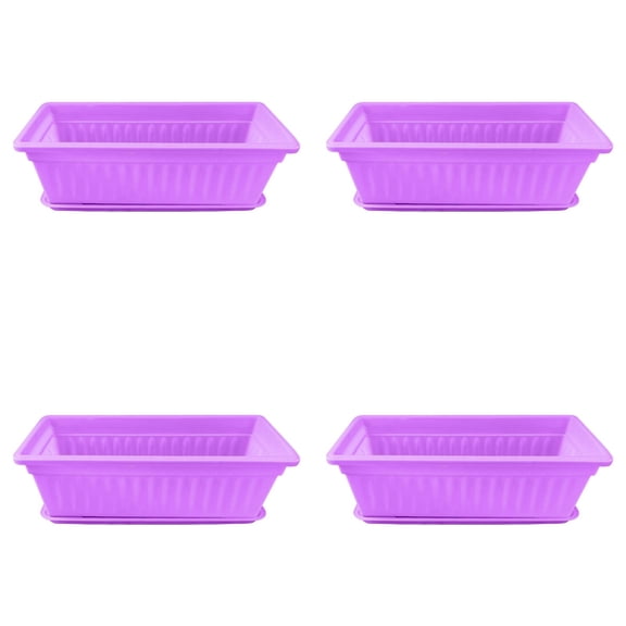 Rectangular Window Box Planter 17 Inches - Flower & Vegetable Planters with Saucer - Outdoor Indoor Garden Box for Windowsill, Railing, Patio, Yard - Includes Drainage Holes