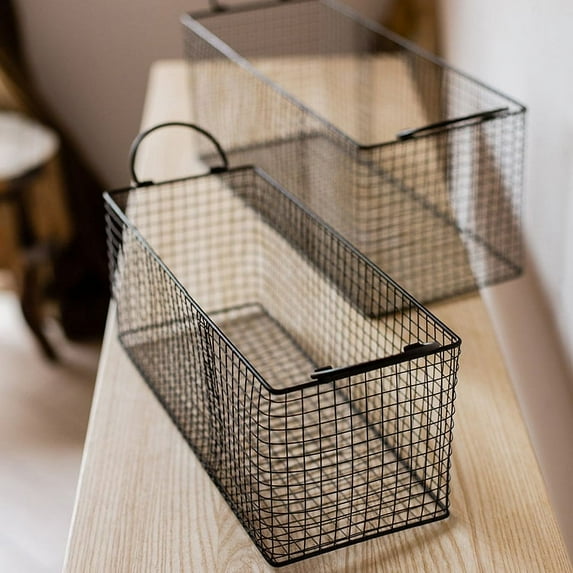 Rectangular Wire Basket with Handles