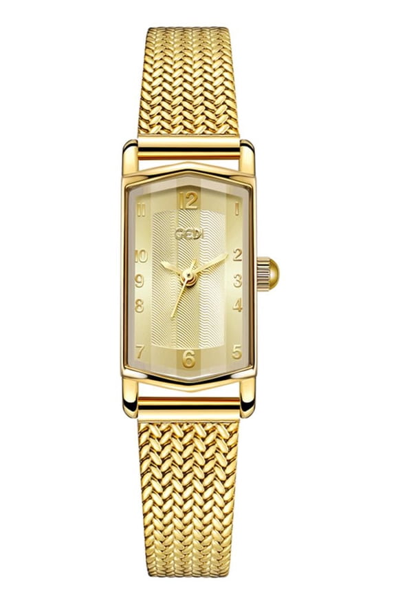 Rectangular Women's Watch Gold Small Watches for Women Vintage Bracelet Dial Rectangular Case Watch Waterproof with Tools
