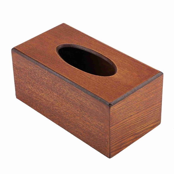 Rectangular Wood Tissue Box Cover Holder, Natural Elegance Style for Living Room, Bedroom & Kitchen, 9.1 x 4.7 x 4.1 inches
