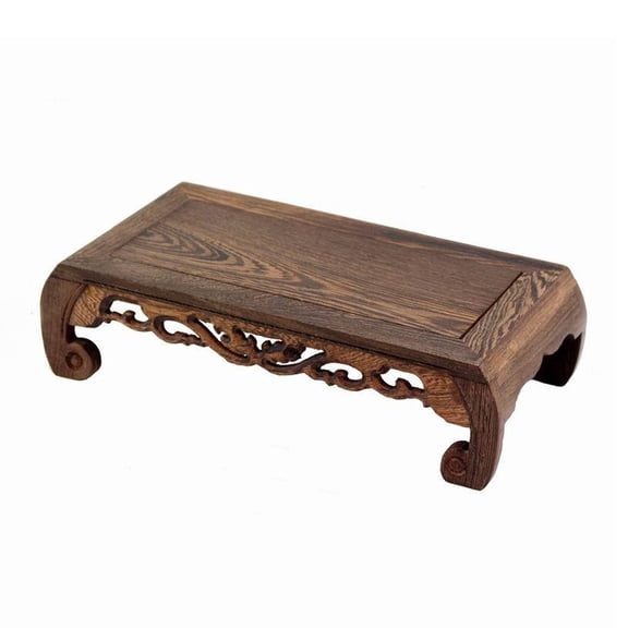 Rectangular Wooden Display Stand, Decorative Table Stand Handmade Vase Stand for Teapots Jade Objects, Flower Pot Holder Shelves for Collectibles