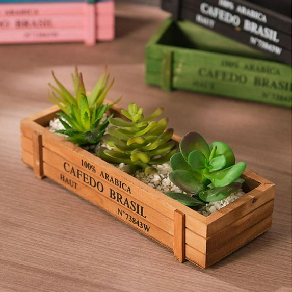 Rectangular Wooden Planter Succulent Box Vintage Combination Flower Pot