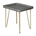 thumbnail image 1 of Rectangular Wooden Side Table with Hairpin Legs, Gray and Gold- Saltoro Sherpi, 1 of 5