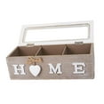 thumbnail image 1 of Rectangular Wooden Tea Box with Lid Desktop Container Jewelery Box for Sugar 3 Grid, 1 of 6