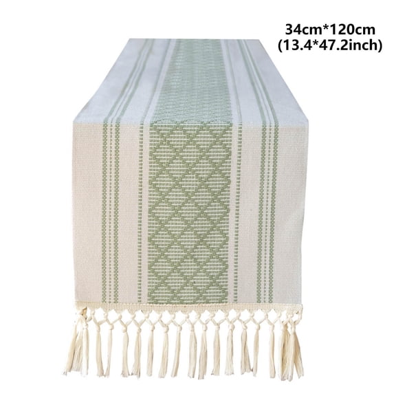 Rectangular Woven Table Runner, Thickened Linen Tablecloth for Tea Table and Dining Table, Rustic Decorative Table Flag for Bedroom Cabinet or Home Decoration