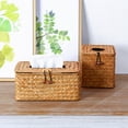 thumbnail image 1 of Rectangular Woven Tissue Box Cover,Decorative Seagrass Wicker Tissue Box Holder,Rustic Tissue Holder, 1 of 6
