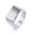 thumbnail image 1 of Men's Titanium Steel Ring Geometric Electroplated Rectangular Glossy Band Gift For Him Retro Jewelry Minimalist, 1 of 4