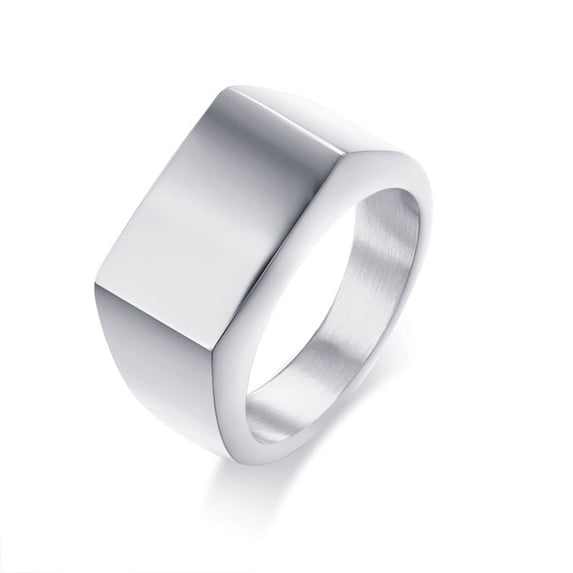 Men's Titanium Steel Ring Geometric Electroplated Rectangular Glossy Band Gift For Him Retro Jewelry Minimalist