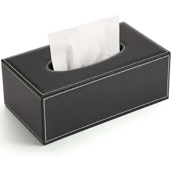 Rectangular leather tissue box (black 1), restaurant PU paper