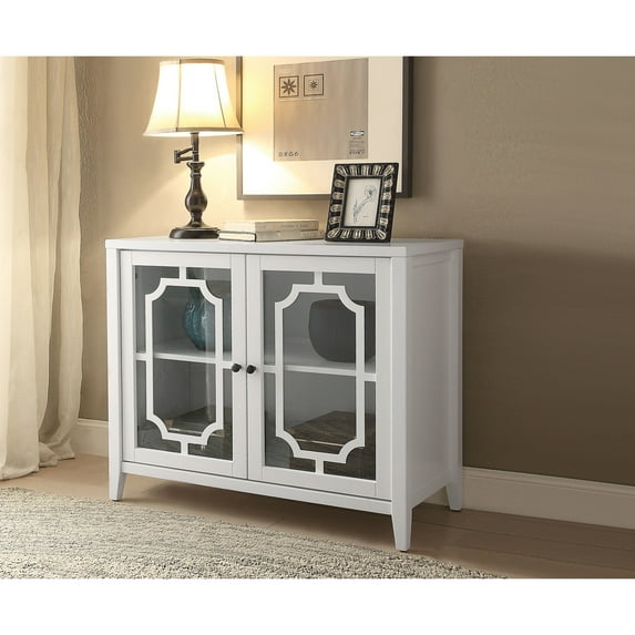 Rectangular shape | Console cabinet with glass - door storage for home decor | Enhance home aesthetics and storage