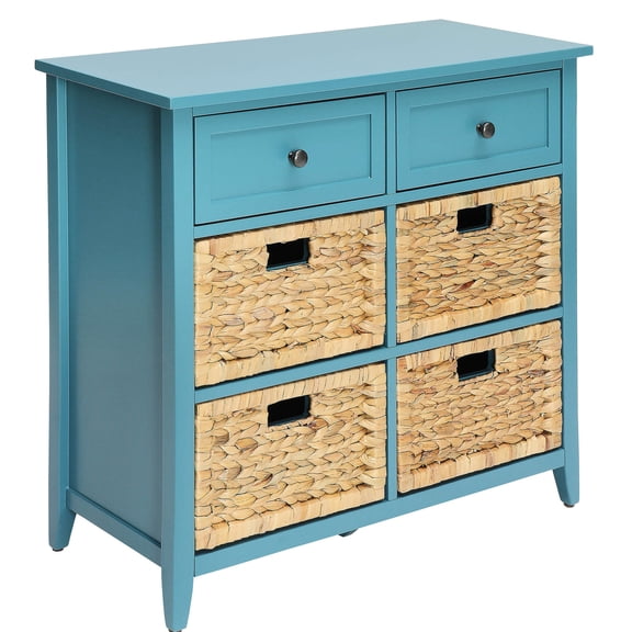 Rectangular shape | Six - drawer storage for living area | Charming basket - style fronts and smooth access