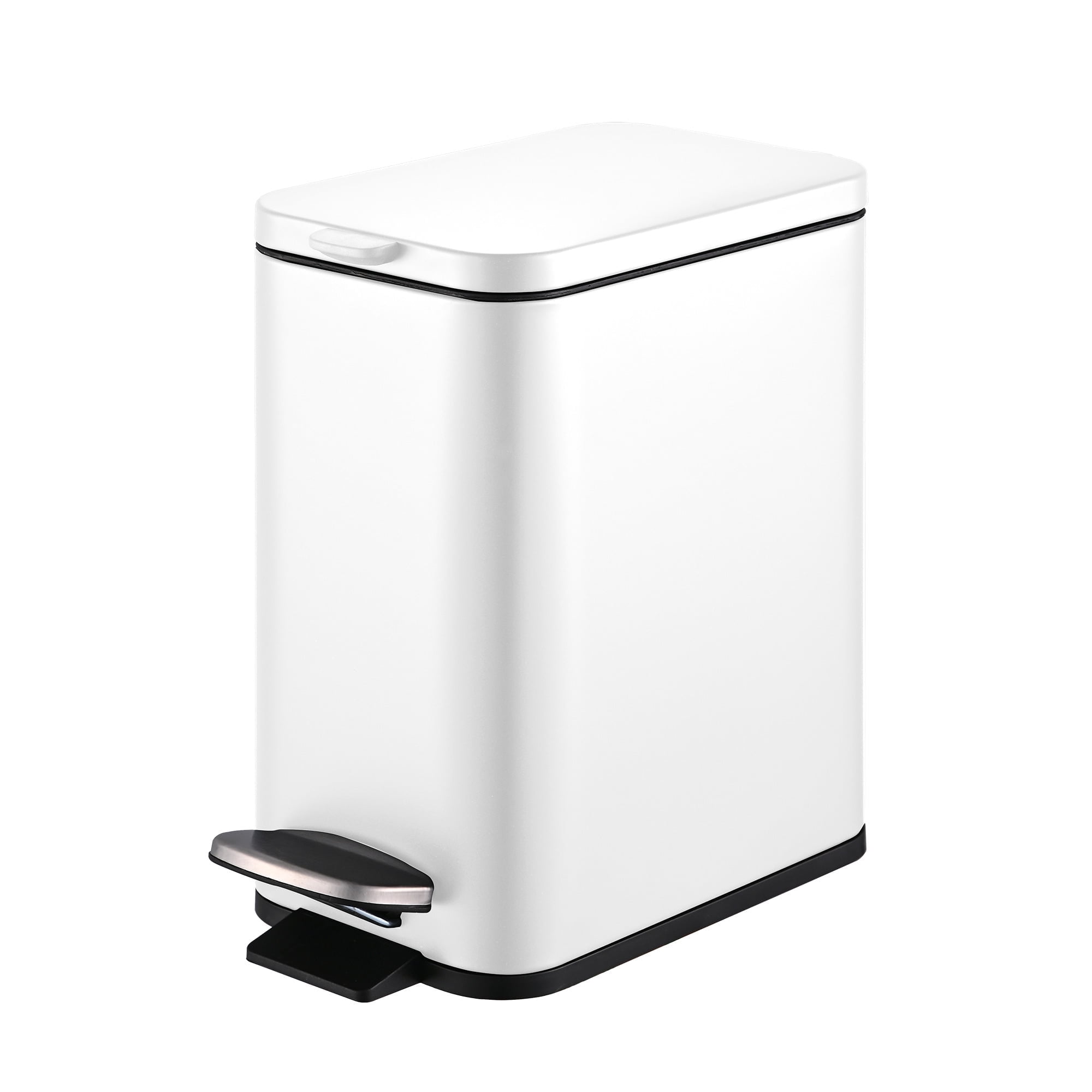 Rectangular slowclose bathroom wastebin with premium pedal and finger