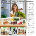 thumbnail image 1 of Rectangular stackable plastic food storage container with lid reusable meal prep box pantry fridge freezer organizer, 1 of 3