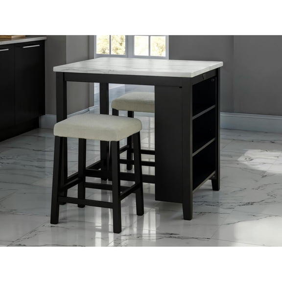 Rectangular table shape | Designed for contemporary dining rooms | Enjoy the practicality of storage shelves