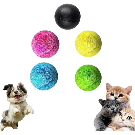 Rectionrae Active Rolling BallActive Rolling Ball Anti-Anxiety Automatic Moving Balls Interactive Dog Toys for Puppy Small Medium Dogs 1SET