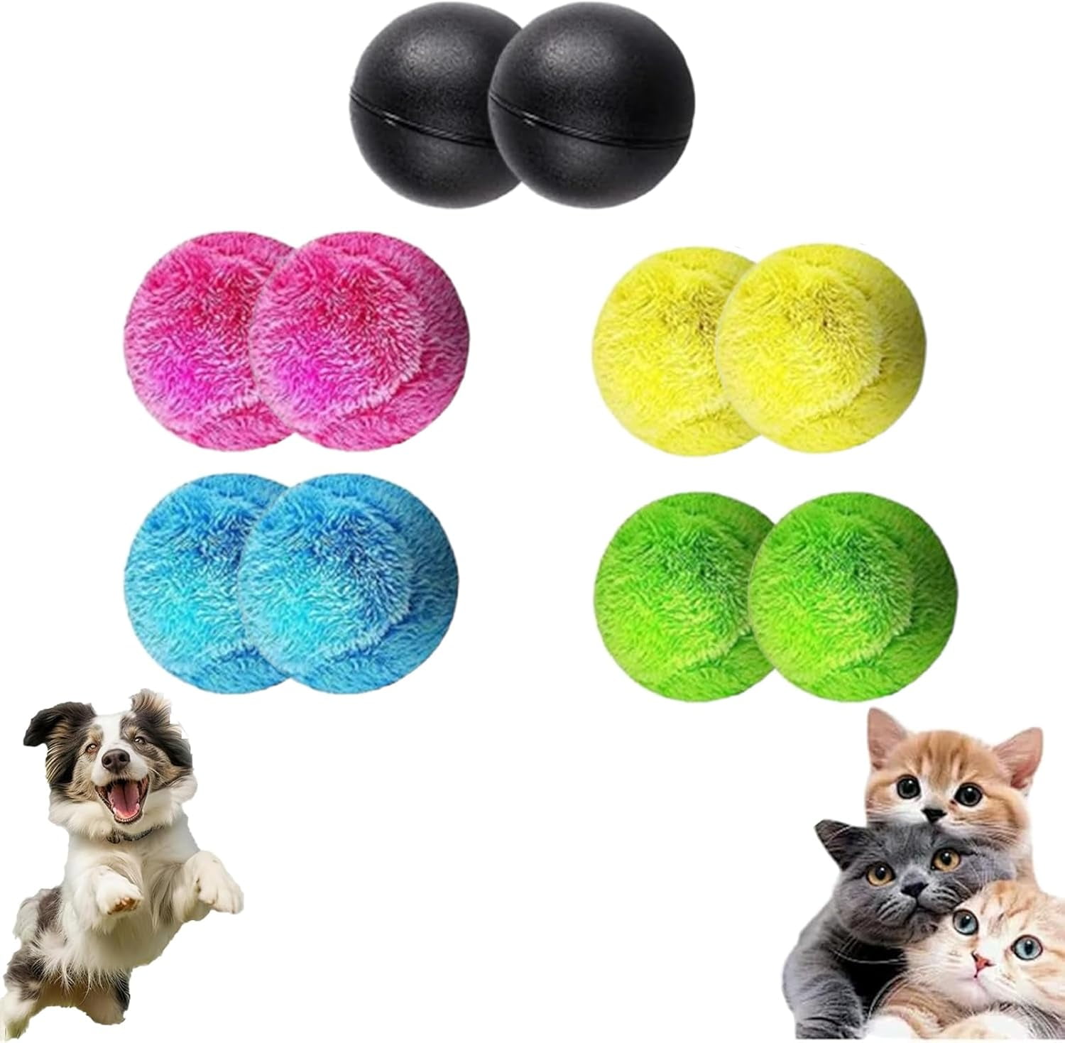 Rectionrae Active Rolling BallActive Rolling Ball Anti-Anxiety Automatic Moving Balls Interactive Dog Toys for Puppy Small Medium Dogs 2SET