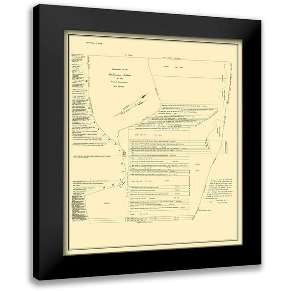 Rector 12x13 Black Modern Framed Museum Art Print Titled - Fort Chartres Illinois Landowner - Rector 1809