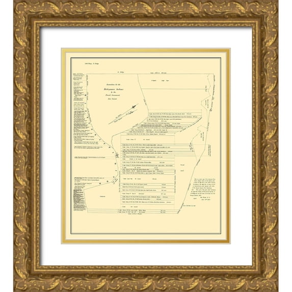 Rector 20x23 Gold Ornate Wood Framed with Double Matting Museum Art Print Titled - Fort Chartres Illinois Landowner - Rector 1809