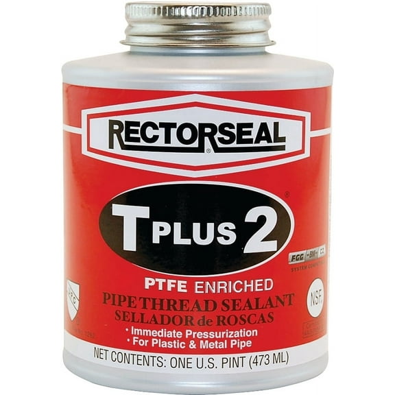 RectorSeal T Plus 2 23431 Multi-Purpose Pipe Thread Sealant With PTFE, 16 oz, Can, White, Paste
