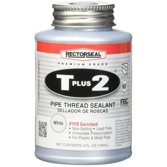 Rectorseal 23631 1/4 Pint Brush Top T Plus 2Pipe Thread Sealant