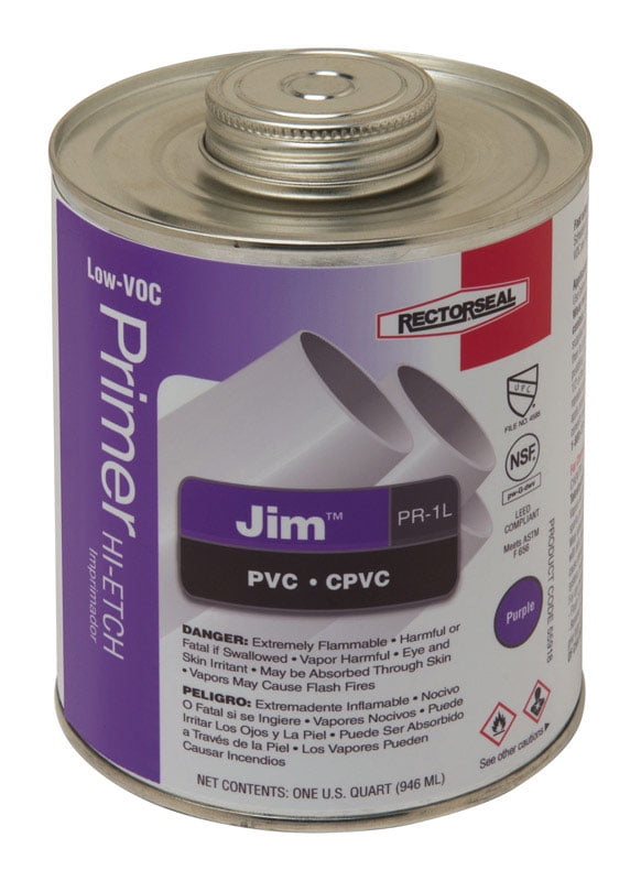 Rectorseal  Jim  Purple  Primer and Cement  For CPVC/PVC 32 oz.
