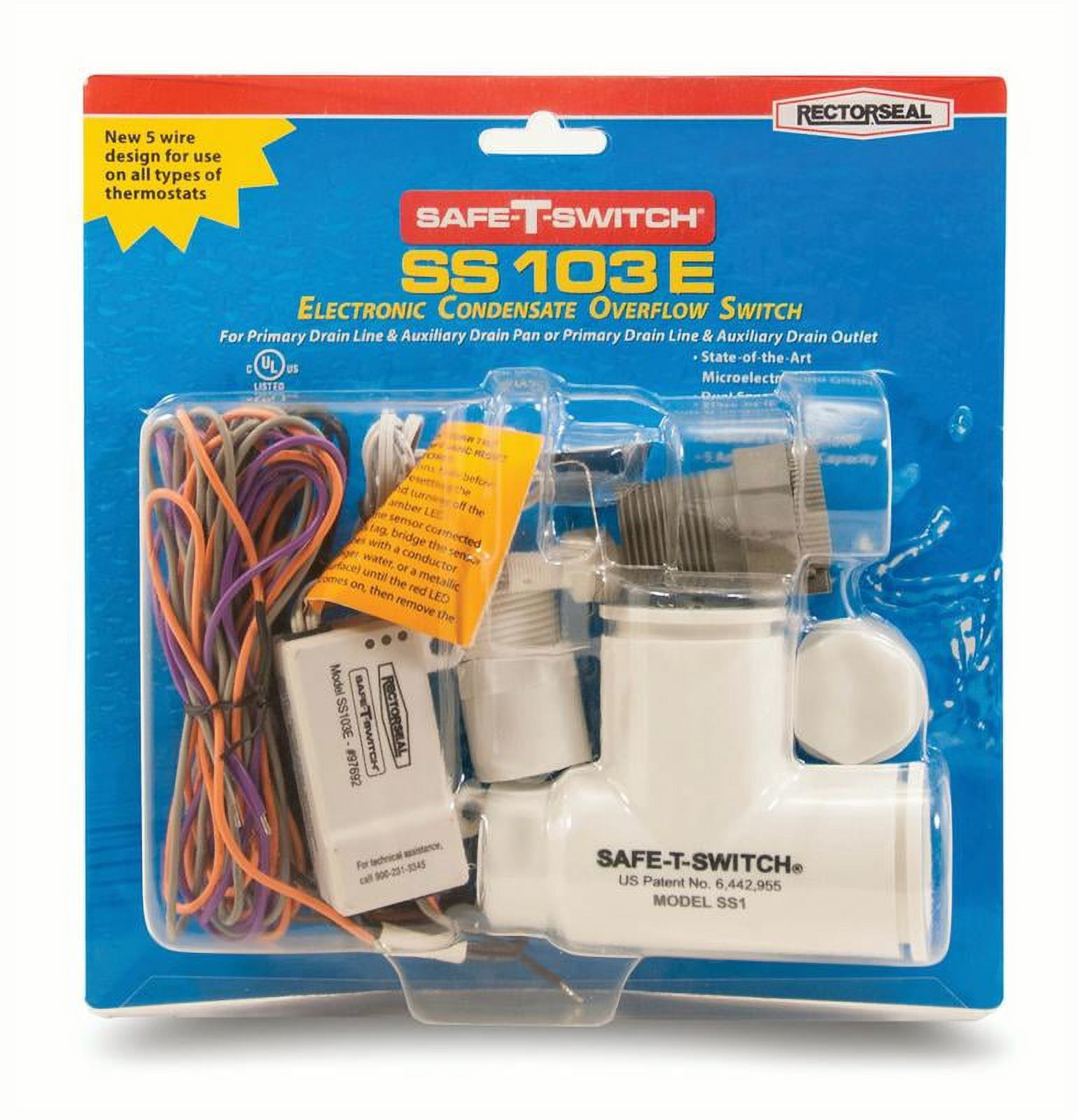 Rectorseal SS103E condensate overflow safety switch control