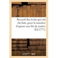 thumbnail image 1 of Recueil des écrits qui ont été faits sur le différend d'entre messieurs les pairs de France (Paperback), 1 of 1