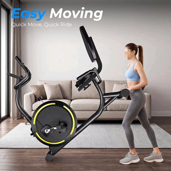 Recumbent Exercise Bike for Home Heavy-Duty Stationary Bike For Seniors Bicycle Exercise Machine Bicycle LCD Monitor,265LBS,8 Level Resistance Black$$Sport & Recreation Other